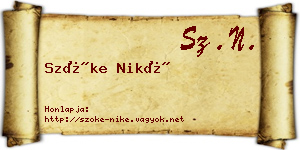 Szőke Niké névjegykártya